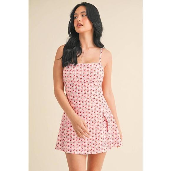 Cherry Gingham Print A-Line Mini Dress by Kimberly C - Picture 8 of 16